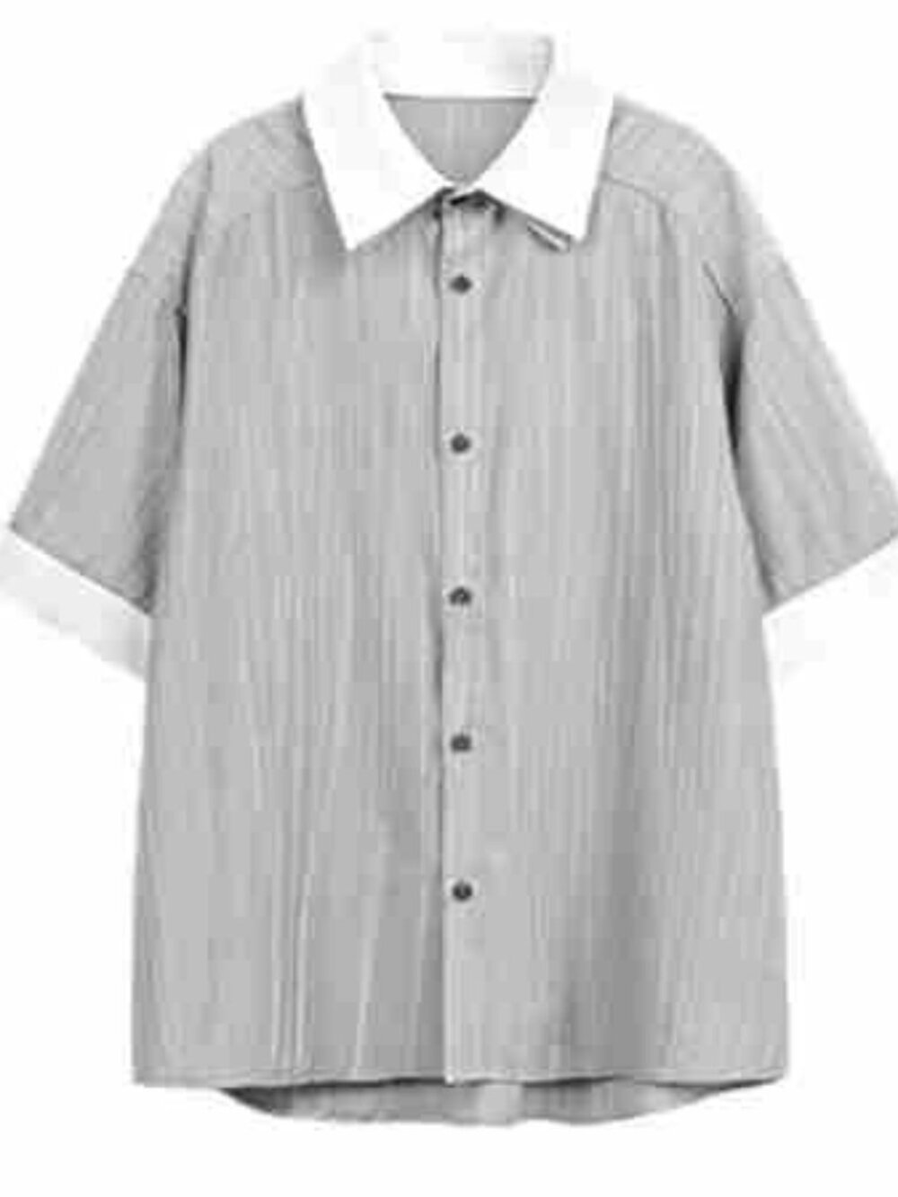 Gray Contrast Collar Shirt